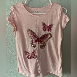 3pc-Children’s Place Girls Butterfly shirt & pant set +1 tank